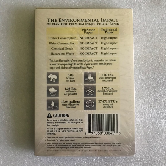 Via Paper ViaStone | Office | 3 Sheets Eco Friendly Premium Inkjet 4 X 6 Photo ...